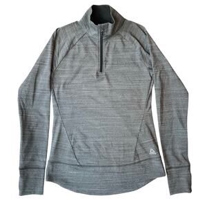 Reebok Women’s Long Sleeve Turtleneck Half Zip Sweatshirt size S, Gray,Thumbhole